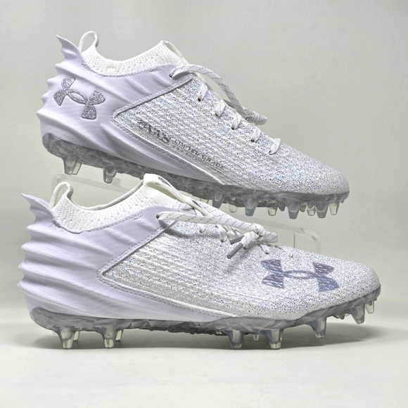 Under Armour Blur 2 MC VVS Football Cleats Mens Size 8 White Metallic Silver New - Picture 2 of 9